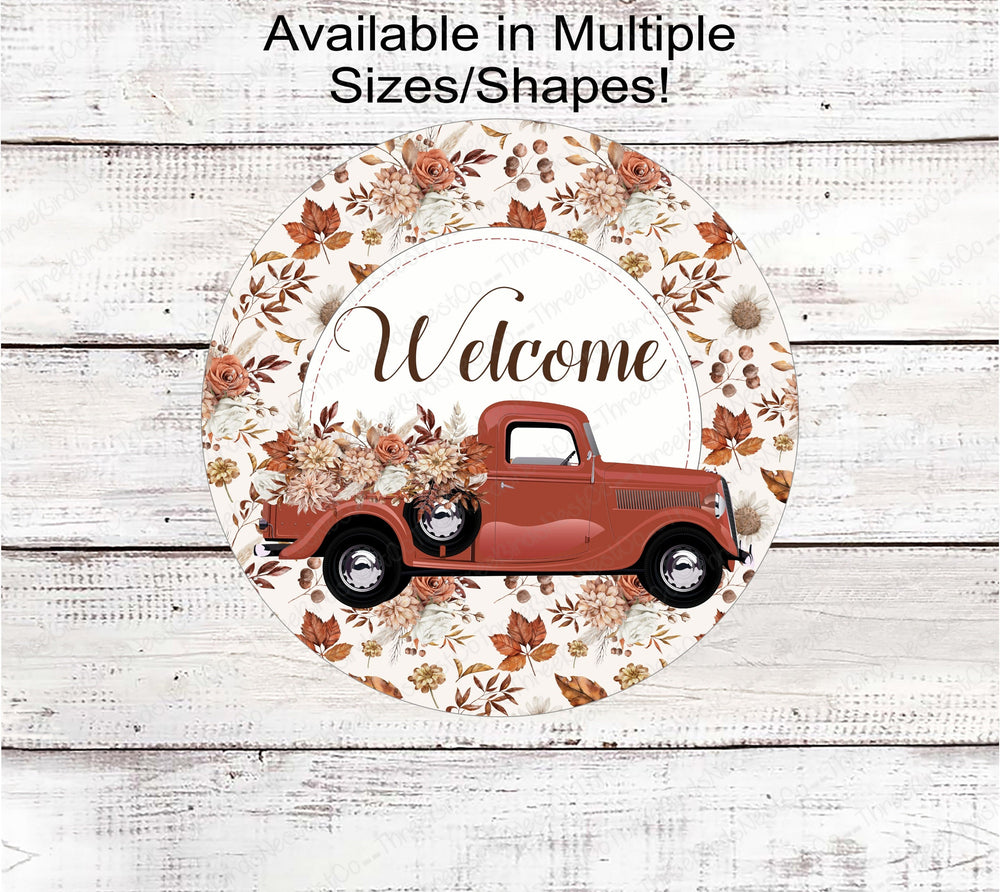 Fall Florals Welcome Wreath Sign