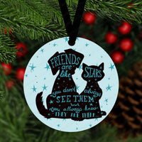 Friends Are Like Stars Cat and Dog Double Sided Ornament - Metal Ornament - ORN154