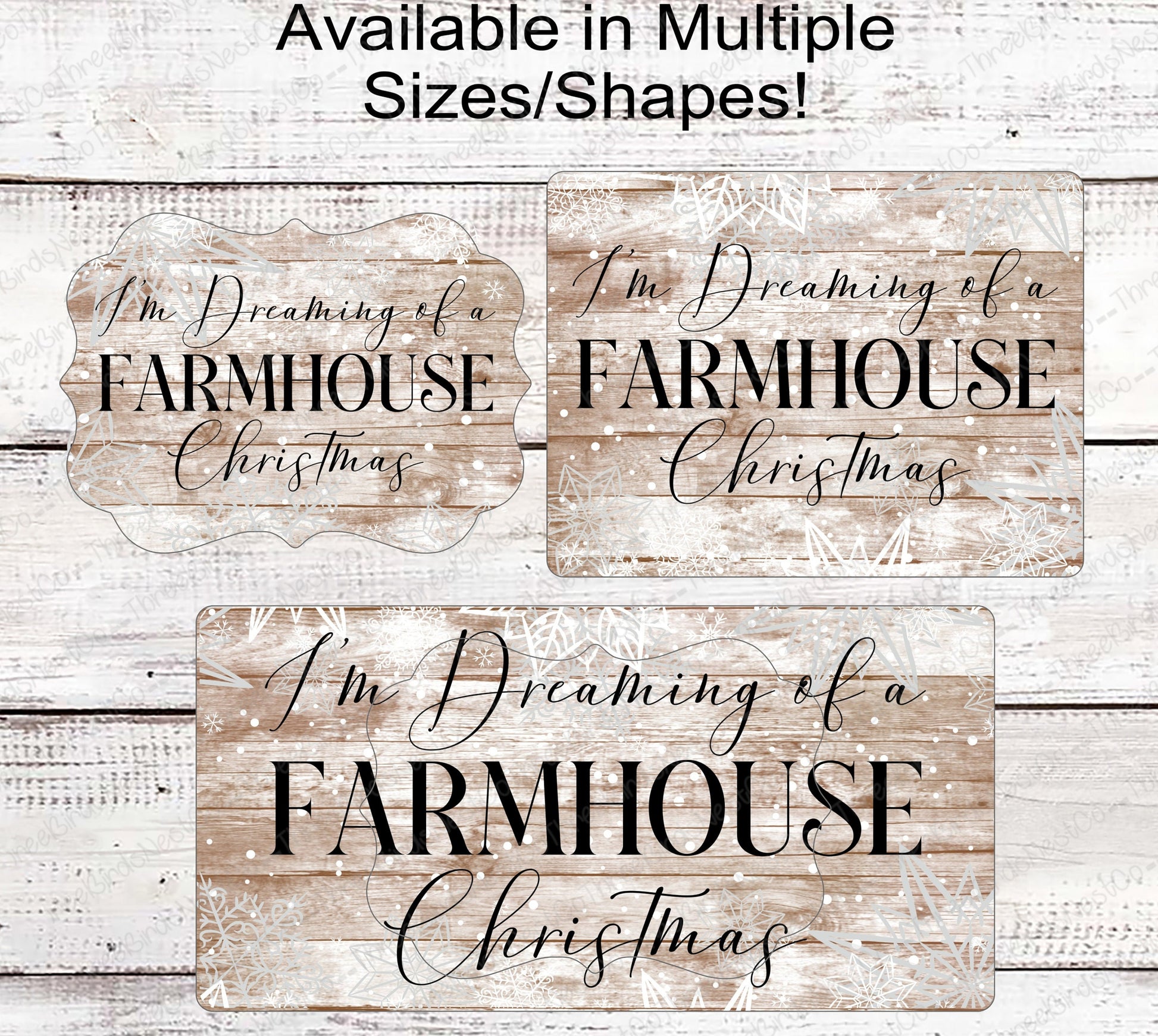 Im Dreaming of a Farmhouse Christmas Rustic Wreath Snowflakes Sign