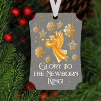 Glory to the Newborn King Christmas Angel Double Sided Metal Ornament - ORN157