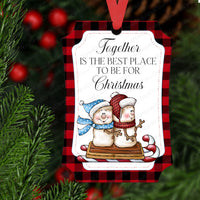 Together is the Best Place to Be Smores Marshmallows Sled Double Sided Metal Christmas Ornament - ORN164