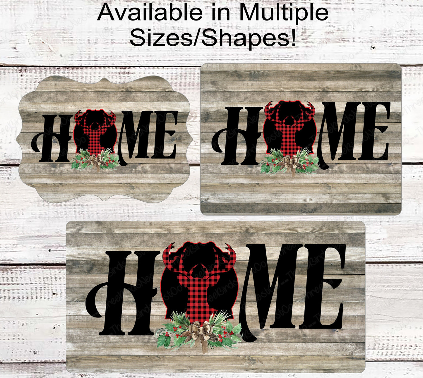 Whitetail Buck Deer Christmas Home Wreath Sign