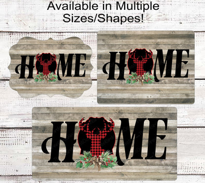 Whitetail Buck Deer Christmas Home Wreath Sign