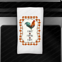 Faith Family Farm Custom Waffle Weave Dish Towel | Rooster Decor | Housewarming Gift | Wedding Gift - www.ThreeBirdsNestCo.com