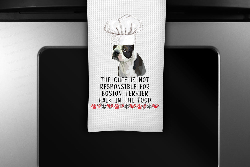 Personalized Dog Kitchen Towel - Gift for Dog Lover - Dog Towel - Boston Terrier - Other Breeds Available - www.ThreeBirdsNestCo.com