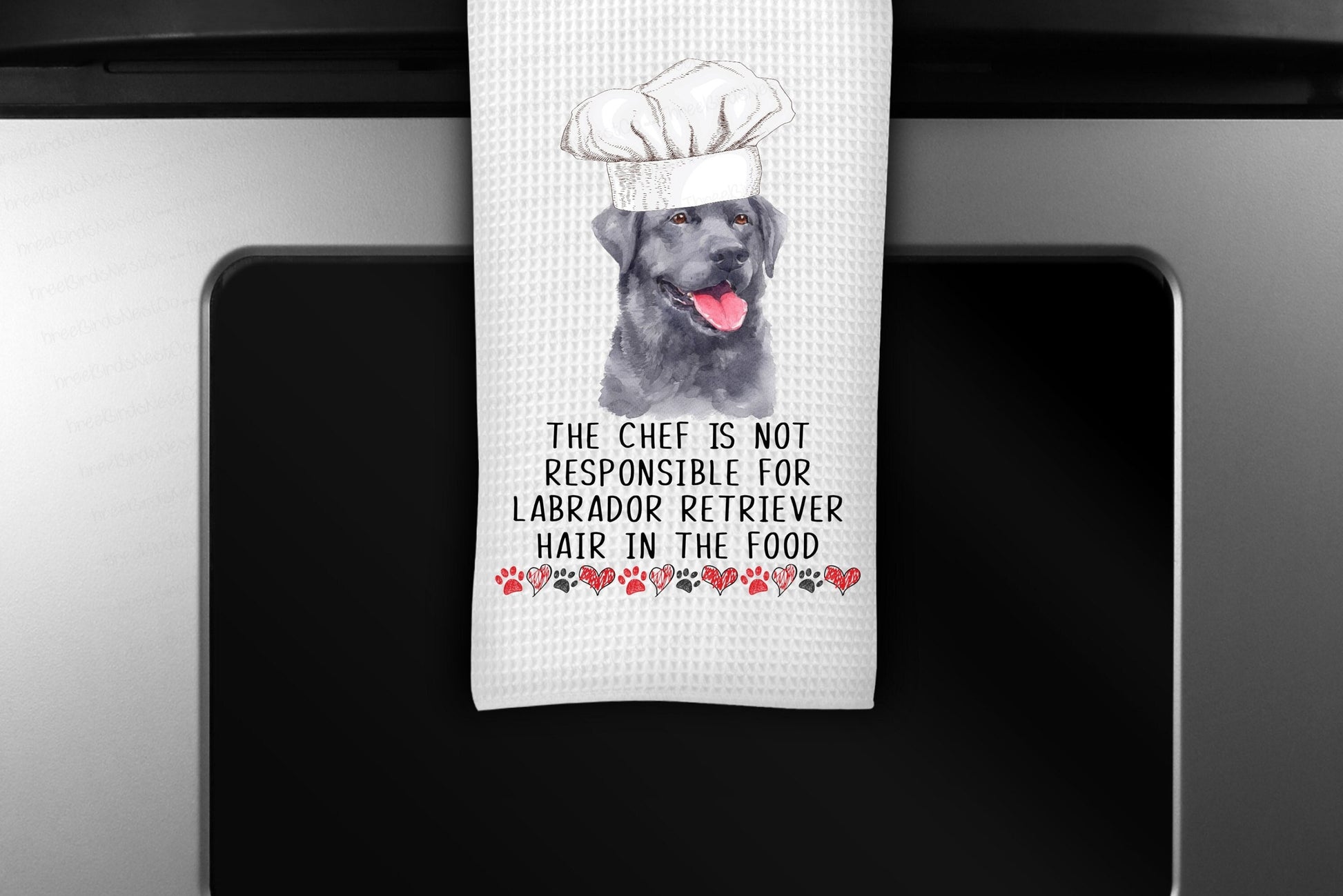 Personalized Dog Kitchen Towel - Gift for Dog Lover - Dog Towel - Black Labrador - Other Breeds Available - www.ThreeBirdsNestCo.com
