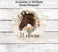 
              Wildflowers Horse Welcome Wreath Sign - Farmhouse Decor - Barn Decor
            
