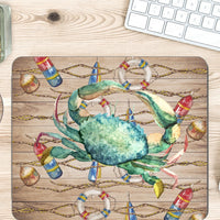 River Blue Crab Lover Mouse Pad and Coaster Office Desk Set - Heavy Weight - www.ThreeBirdsNestCo.com