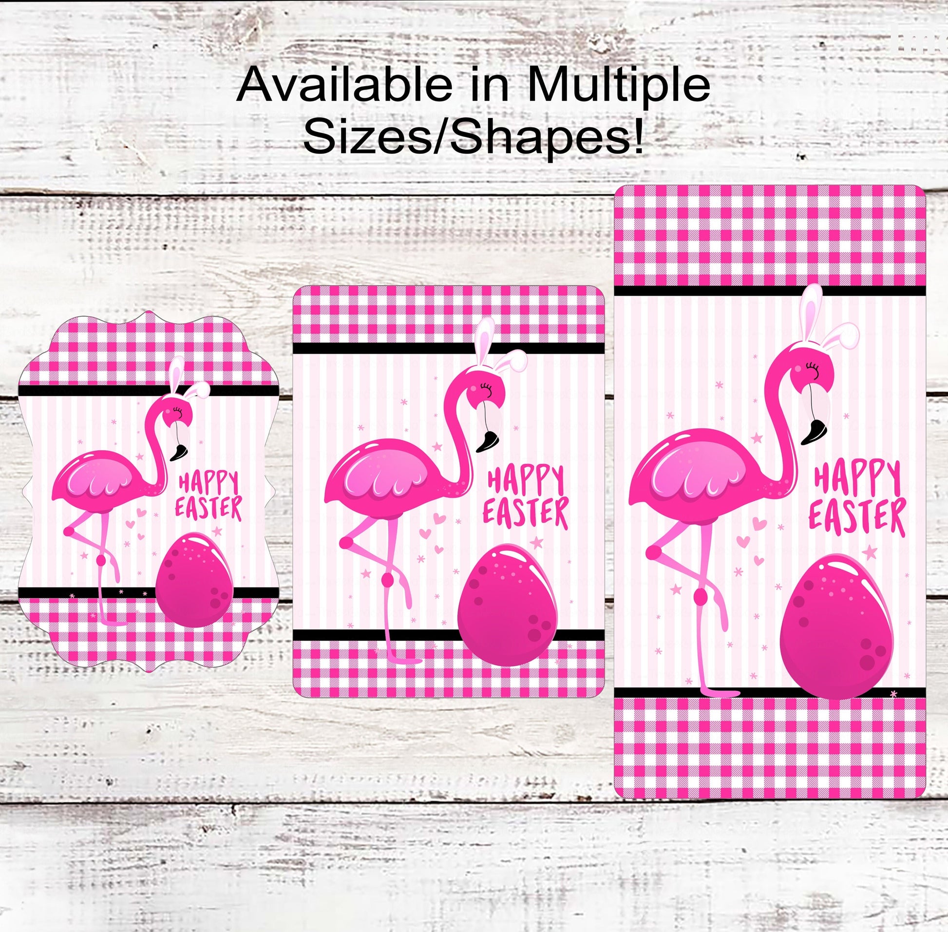 Beach Flamingo Happy Easter Wreath Sign - Flamingo Bunny Sign
