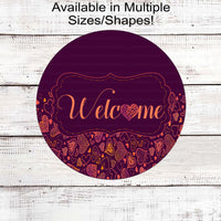 Scribbled Hearts Valentines Day Welcome Wreath Sign