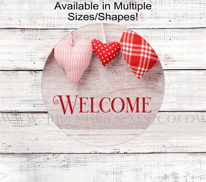 Valentines Day Sign - Welcome Sign - Rustic Valentines Day - Rustic Welcome Sign - Hearts Sign - Farmhouse Valentines Decor
