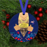 Beach Bum Ladies Man Gag Gift Double Sided Metal Merry Christmas Ornament - ORN165