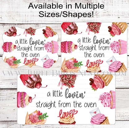 Cupcakes Love Valentines Day Sweets Wreath Sign