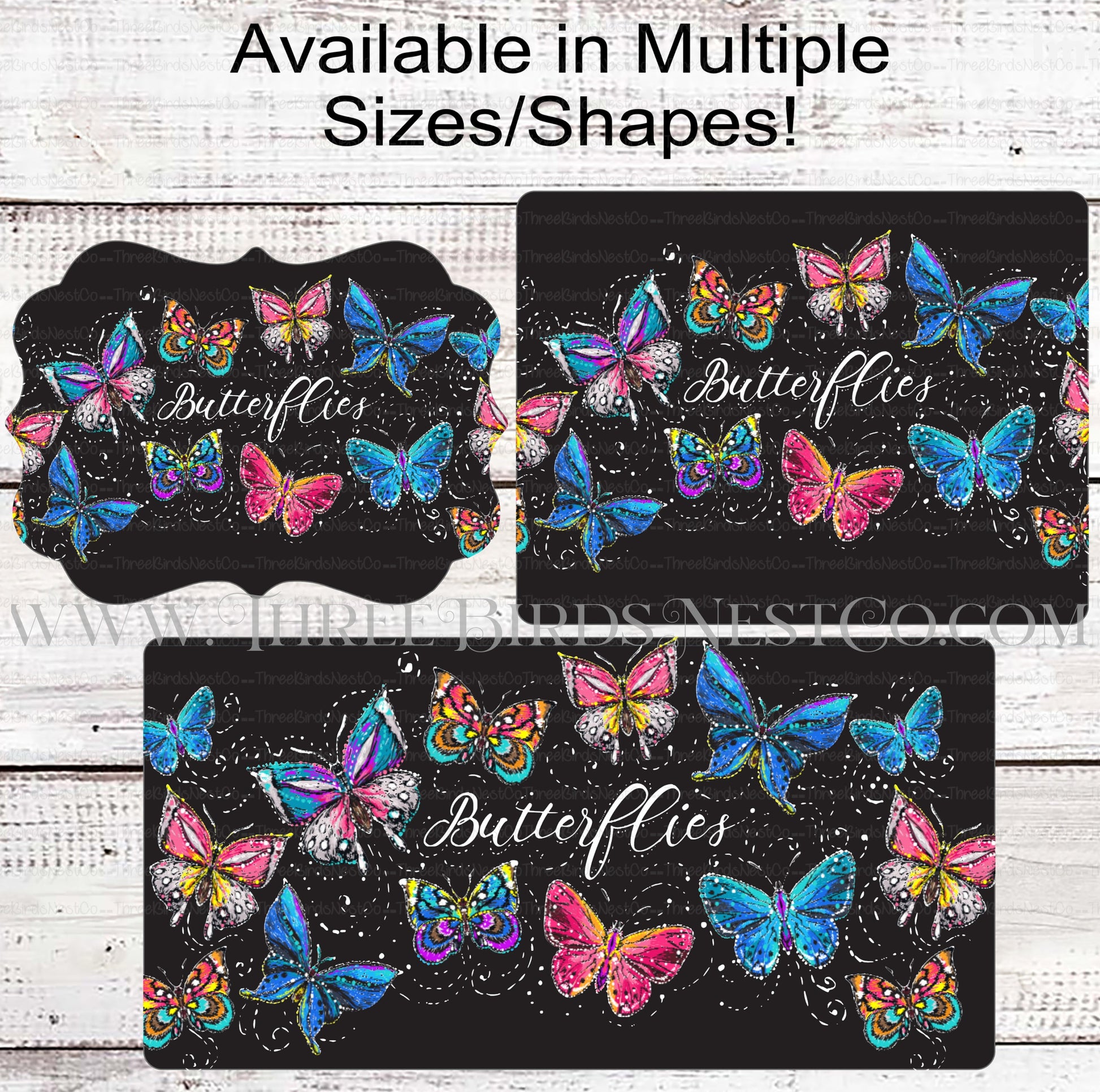 Butterflies Chalkboard Look Wreath Sign