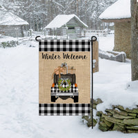 Winter Welcome Jeep Truck Christmas Double Sided Garden Flag