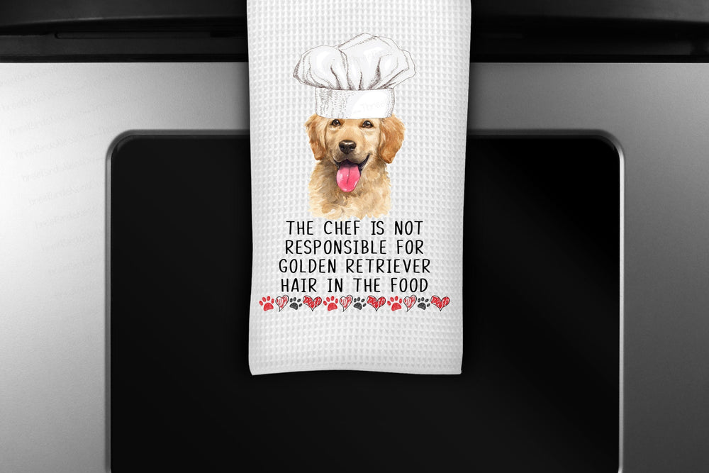 Personalized Dog Kitchen Towel - Gift for Dog Lover - Dog Towel - Golden Retriever - Other Breeds Available - www.ThreeBirdsNestCo.com