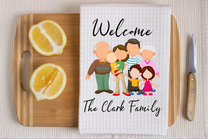 Custom Family Towel - Housewarming Wedding Gift - www.ThreeBirdsNestCo.com