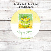 
              Happy Easter Chick in Egg Wreath Sign
            