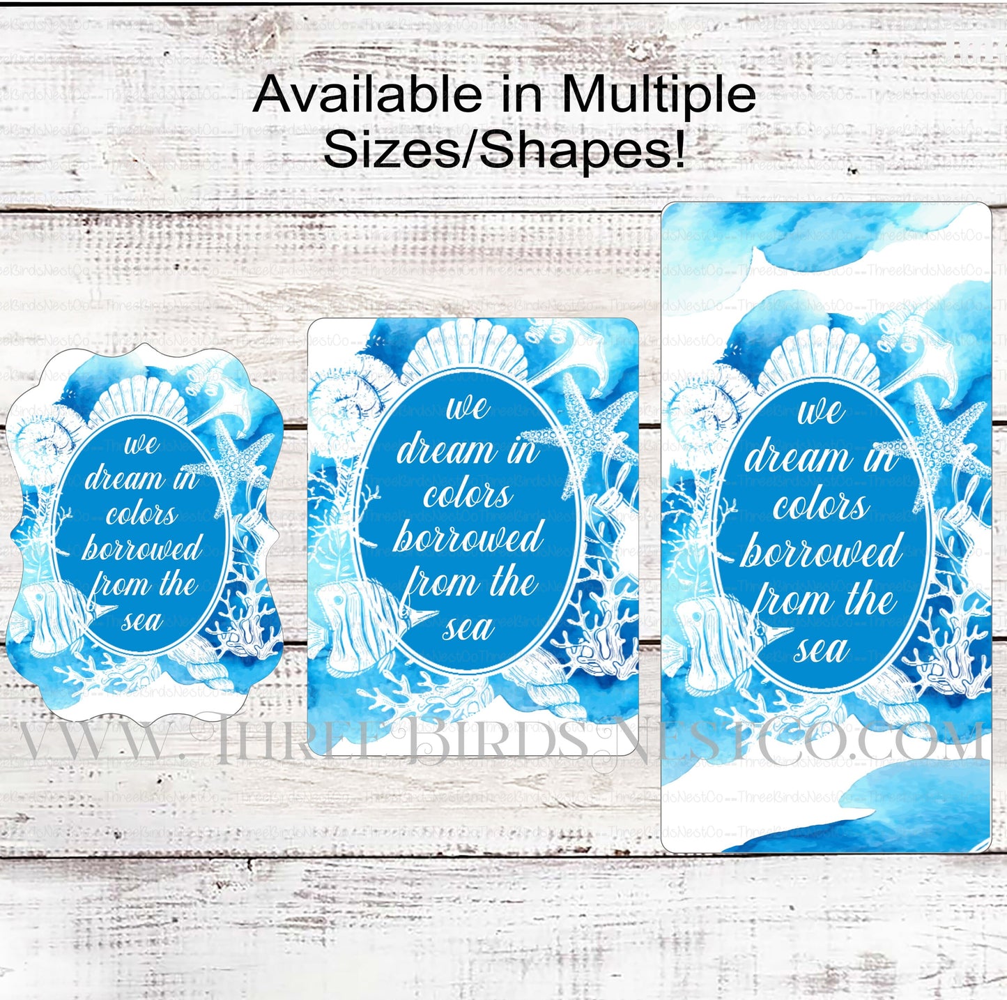 Seahorse Coral and Starfish Beach Wreath Sign