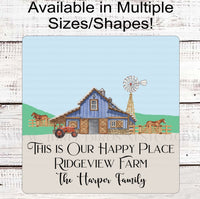
              Custom Happy Place Horse Barn Farmhouse Wreath Sign
            