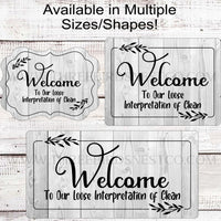 Welcome Wreath Sign - Funny Welcome Sign - Welcome to Our Home Sign - Three Birds Nest Co