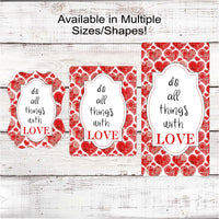 
              Do All Things with Love Patchwork Hearts Metal Wreath Sign
            