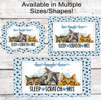 
              Live Laugh Love Sleep Scratch Hiss Cat Paw Print Wreath Sign
            