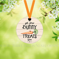 Bunny Treats Carrot Double Sided Metal Easter Ornament - ORN179