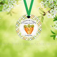 Peter Cottontail Farms Patchwork Carrots Double Sided Metal Easter Ornament - ORN193