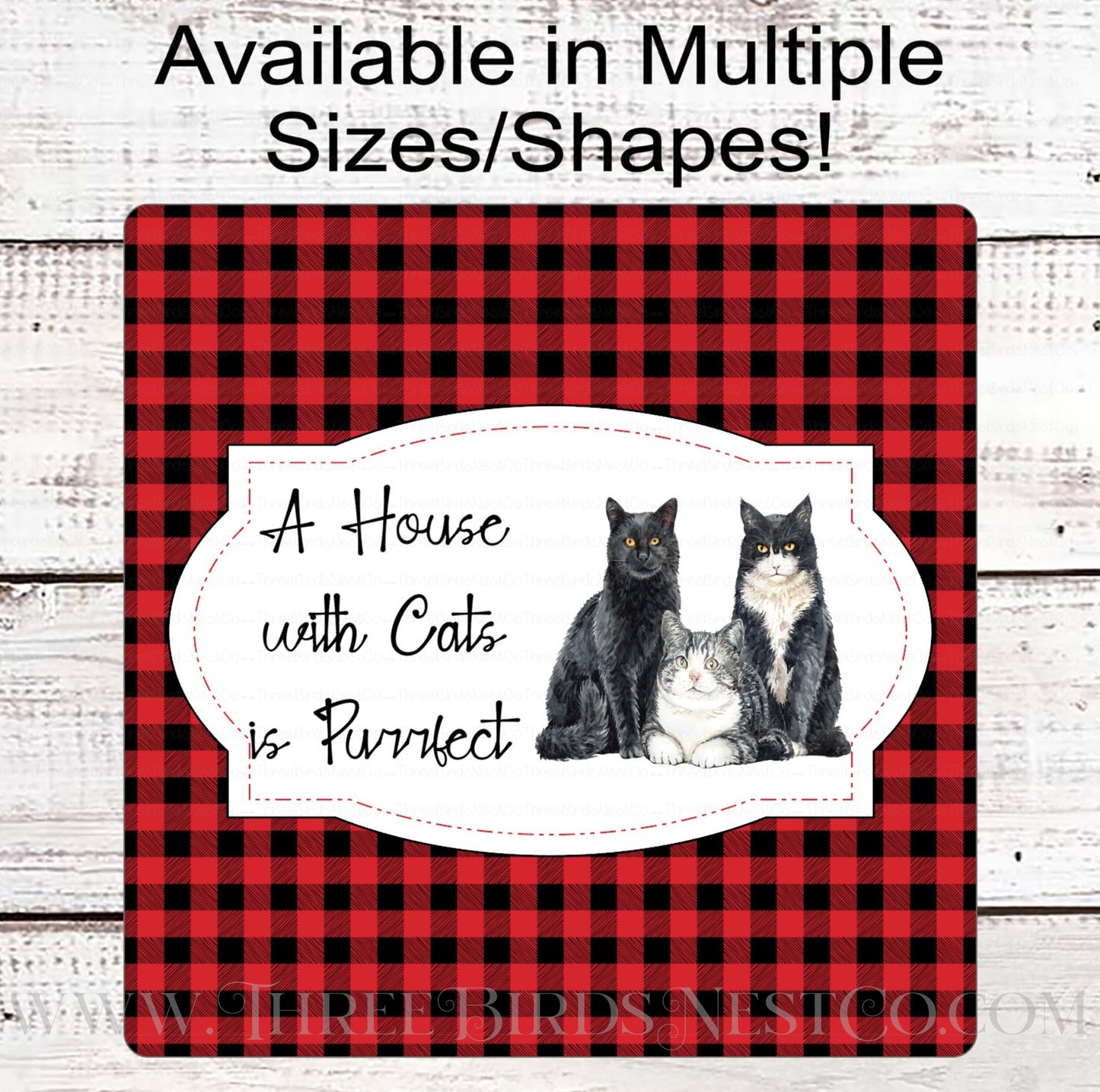 A House with Cats is Purrfect Pet Wreath Sign