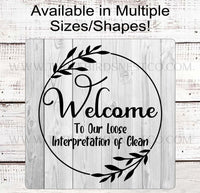 
              Welcome Wreath Sign - Funny Welcome Sign - Welcome to Our Home Sign - Three Birds Nest Co
            