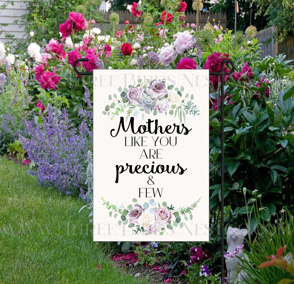 Gift for Mom - Mothers Day Gift - Double-Sided Floral Garden Flag - Purple Decor - www.threebirdsnestco.com