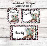 
              Howdy Spring Flowers Cowboy Boots Welcome Wreath Sign - Three Birds Nest Co
            