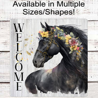 Farm House Floral Horse Welcome Wreath Sign