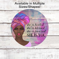 African American Wreath Sign - Black is Beautiful Wall Art - Blessed Sign - Inspirational Sign
