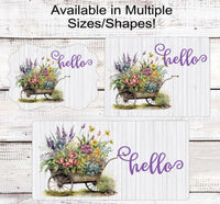 
              Hello Spring Flowers Floral Welcome Wreath Sign - Flower Cart
            