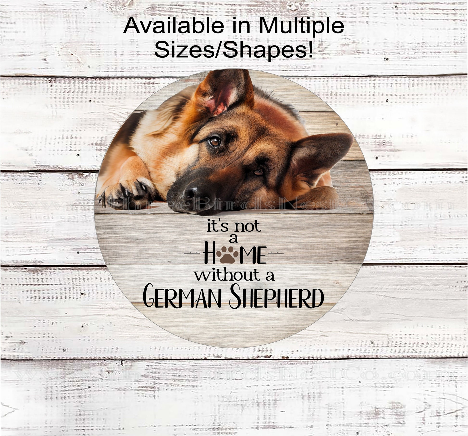 Its Not a Home Without a German Shepherd Dog Wreath Sign - German Shepherd Decor - Metal Wreath Sign