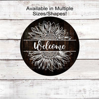 Rustic Farmhouse Sunflower Welcome Wreath Sign