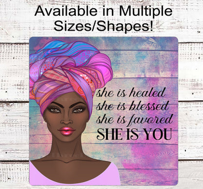 African American Wreath Sign - Black is Beautiful Wall Art - Blessed Sign - Inspirational Sign
