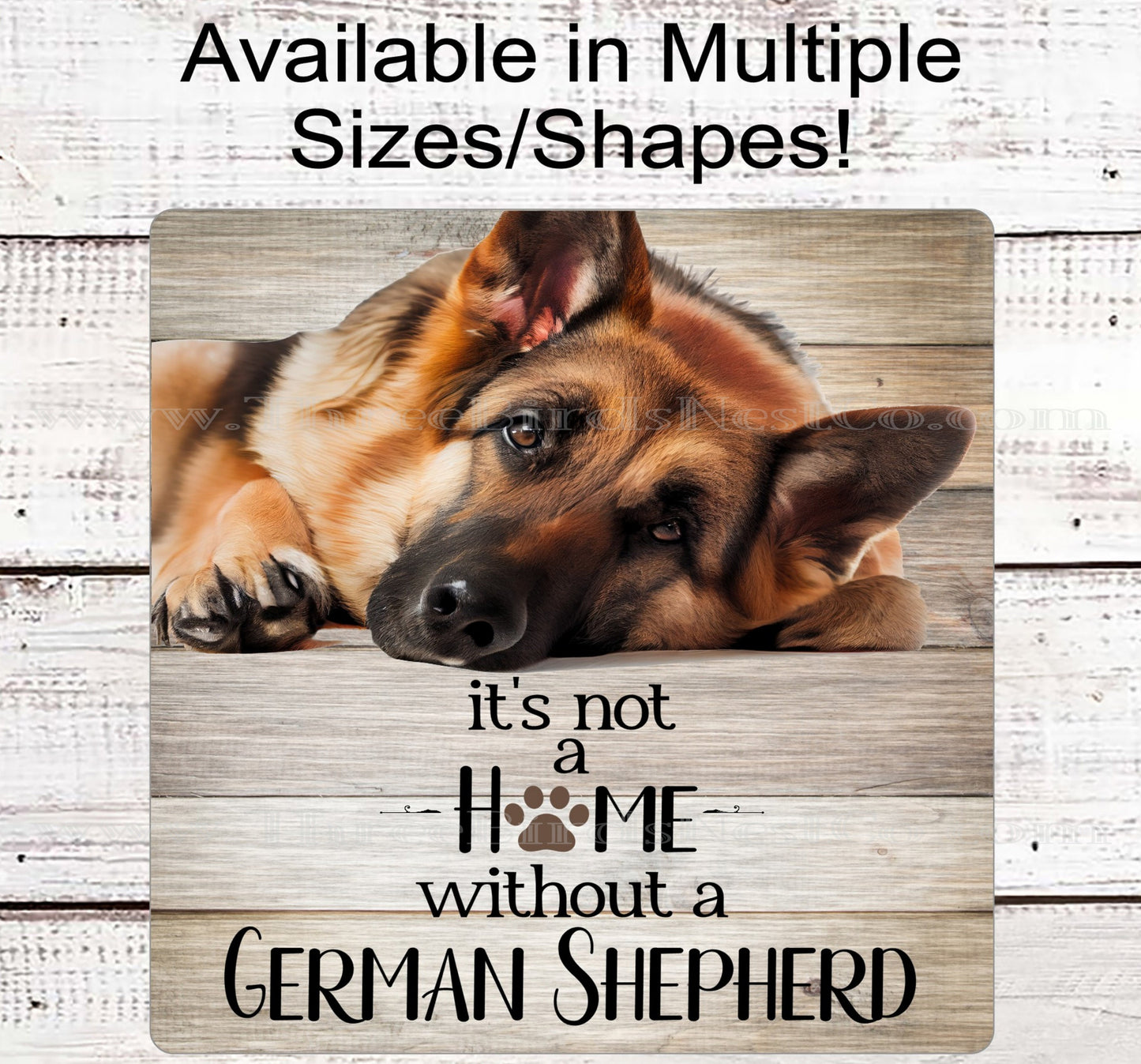 Its Not a Home Without a German Shepherd Dog Wreath Sign - German Shepherd Decor - Metal Wreath Sign