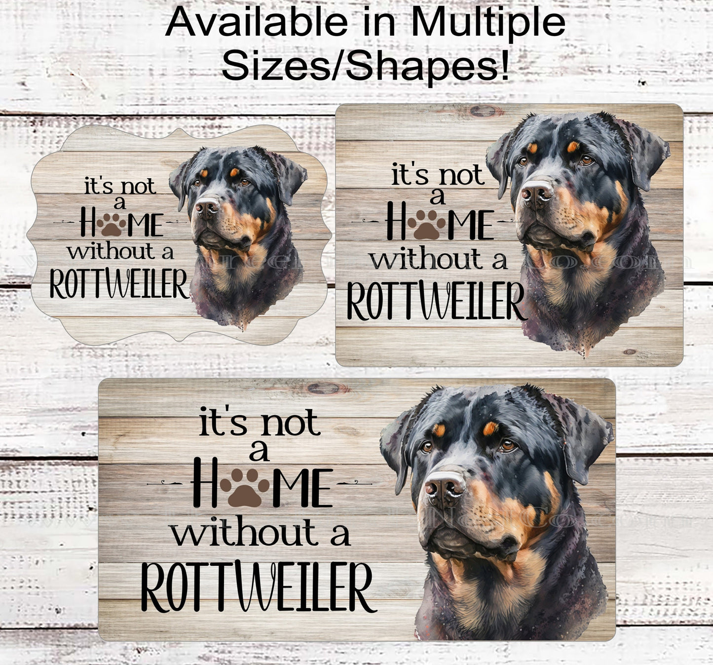 Its Not a Home Without a Rottweiler Dog Wreath Sign - Rottie Decor - Metal Wreath Sign