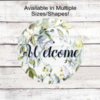 Herbs and Plants Rustic Floral Welcome Wreath Sign