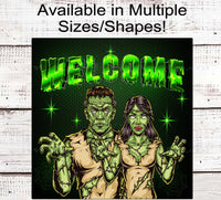 
              Halloween Welcome Sign - Zombie Love - Welcome to Our Home - Spooky Signs
            