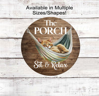 
              Welcome to the Porch Cat Wreath Sign - Cat Lover - Pet Gifts
            