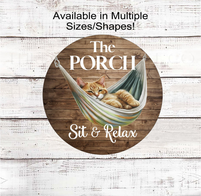 Welcome to the Porch Cat Wreath Sign - Cat Lover - Pet Gifts