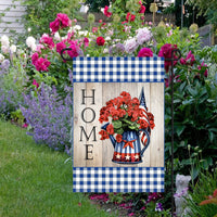 Patriotic Flowers Home Double-Sided Garden Flag - 4th of July Garden Flag