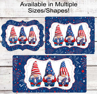 
              Patriotic Wreath Sign - Patriotic Gnomes - USA Decor - 4th of July Fireworks Sign
            