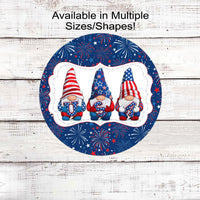 Patriotic Wreath Sign - Patriotic Gnomes - USA Decor - 4th of July Fireworks Sign