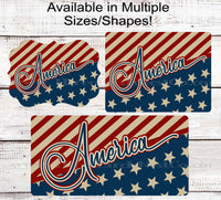 
              Vintage America Patriotic Welcome Sign - 4th of July Signs - Stars and Stripes
            