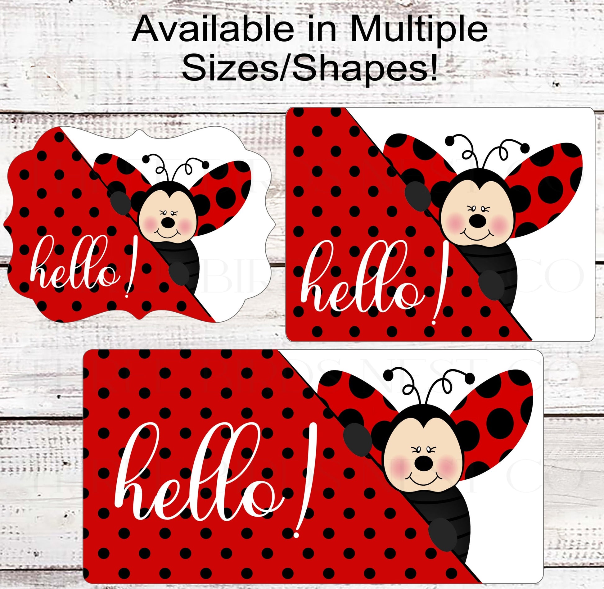Hello Ladybug Everyday Wreath Sign